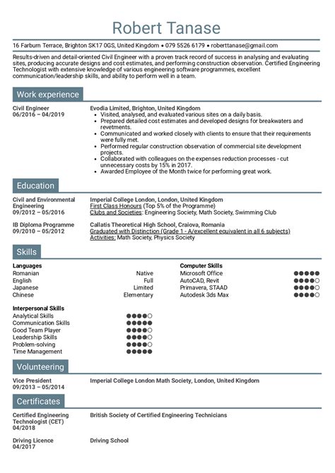Our experts recommend you start your resume with a resume summary, like the one above. Civil Engineering Resume For Freshers Check more at http ...