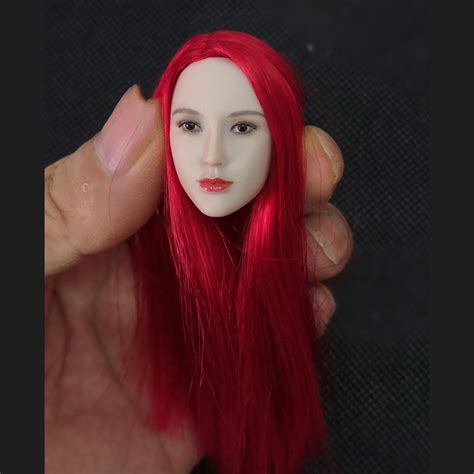 1 6 asian beautiful girl head carving pale skin hair transplant head carving for 12 inch action