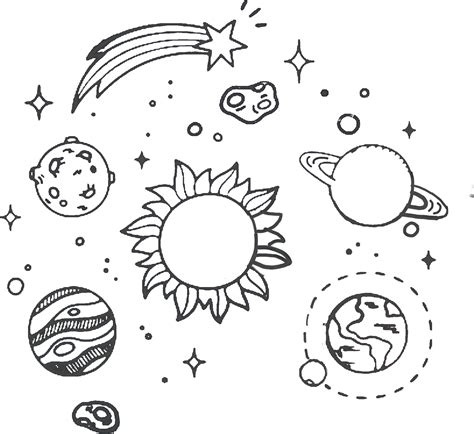 Solar System Clipart Black And White