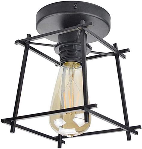 Iron Art Retro Industrial Ceiling Light Metal Black Ceiling Lamp Shade
