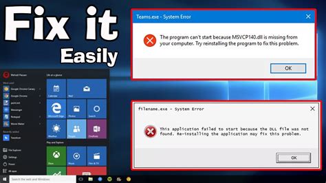 How To Fix All Dll File Missing Error In Windows Or Pc Windows Working Youtube