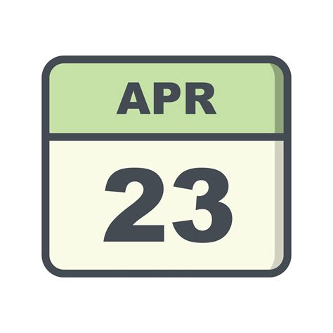 April 23rd Date On A Single Day Calendar 506934 Vector Art At Vecteezy