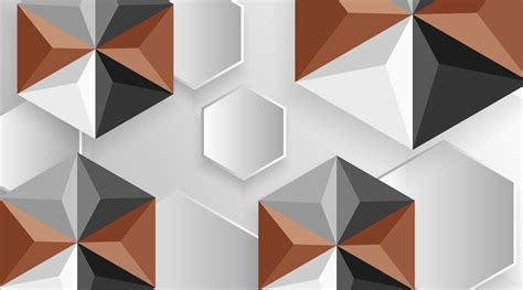 Brown And Grey 3d Hexagon Shape Pattern Background 1181745 Vector Art
