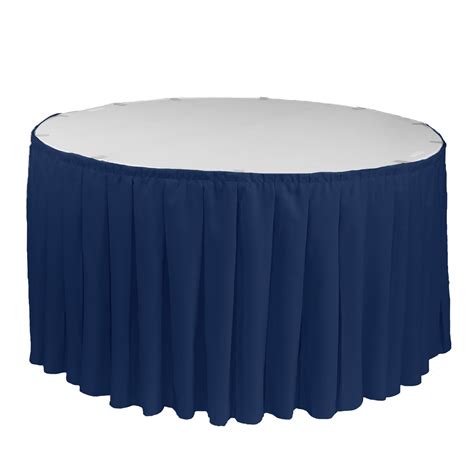 21 Ft X 29 Inch Polyester Pleated Table Skirts Navy Blue Your Chair