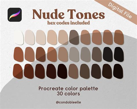 Nudes Procreate Color Palette Beige Palette Bright Tones Etsy