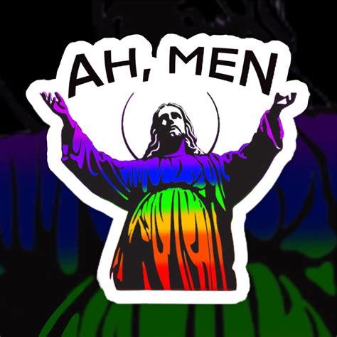 Gay Pride Ah Men Sticker Gay Jesus Pride Waterproof Vinyl Etsy