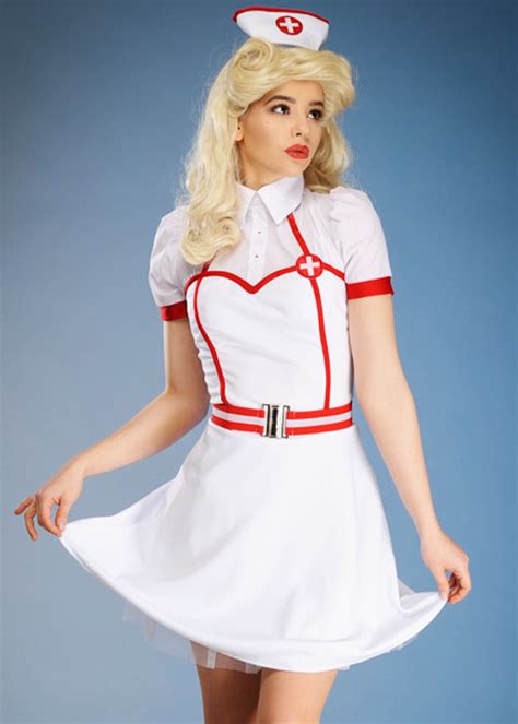 Womens White Vintage Nurse Costume