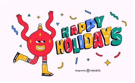 Happy Holidays Christmas Illustration Design Vector Download