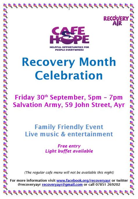 Cafe Hope Recovery Month Celebration Community Justice Ayrshire