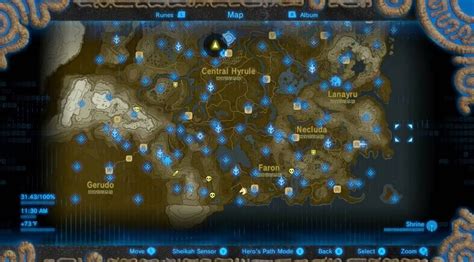 Map Of All Shrines Zelda Botw