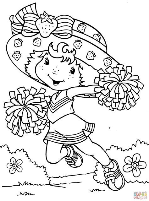 Strawberry Shortcake Cheerleader Coloring Page Free Printable