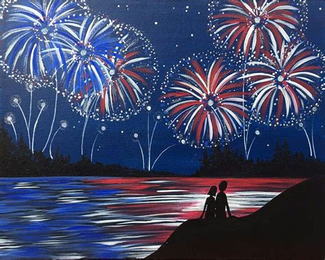 Pin By Mw Stoneman On Patriotic Paintings Firework Painting Canvas