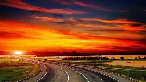 Highway To The Sunset Hd Wallpapers Free Download Wallpaperbetter