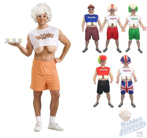 Mens Funny Droopers Stag Party Costume Fake Boobs Stag Do Hooters Fancy