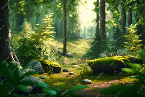 Premium Photo | The forest provides a peaceful sanctuary as the