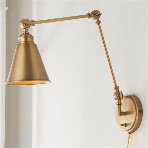 Adjustable Arm Cone Wall Sconce Swing Arm Wall Lamps Industrial