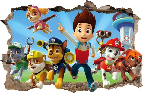 La Pat Patrouille Autocollant Mural Trou Dans Le Mur Paw Patrol