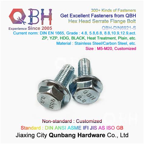 DIN6921 Carbon Steel Flanged Hex Head Screws Flange Hex Head Bolt With
