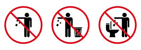 Do Not Throw Trash In Toilet Sign Silhouette Icon Forbidden Throw