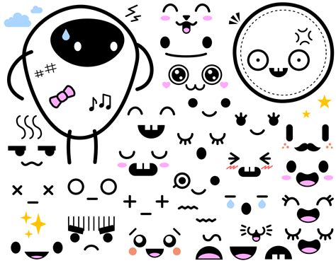 Kawaii Cute Faces Clipart Face Expressions Overlay Clip Art Png The