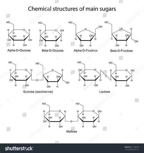 Chemical Structures Main Sugars Mono Disaccharides