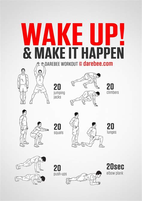 Wake Up And Make It Happen Wake Up Workout Gym Workout Tips Gym Workouts