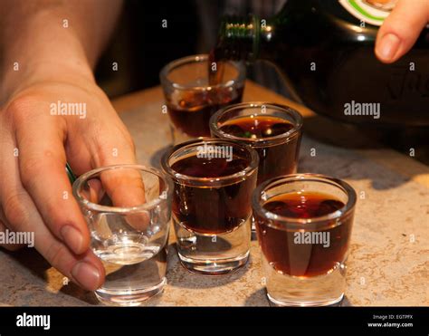 Alcohol Strong Drinks Shots Stock Photo Alamy