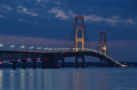 The mackinac bridge authority is committed to preserve and maintain the state of michigan's single largest asset and one of the world's leading suspension bridges to provide safe, pleasurable and expedient passage over the straits of mackinac for economic benefit and improved quality of life. Mackinac Bridge at Night | Took a quick trip to Mackinaw ...