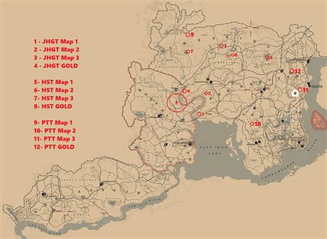 Treasure Hunt Map And Gold Bar Location Reddeadredemption