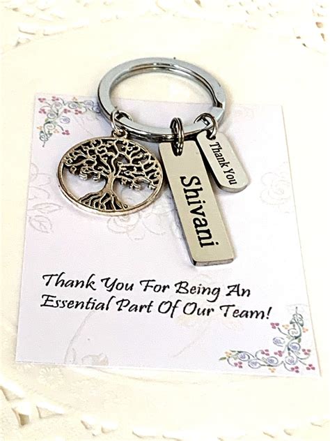 Employee Appreciation T Keychain Key Charm Keychain Etsy Uk