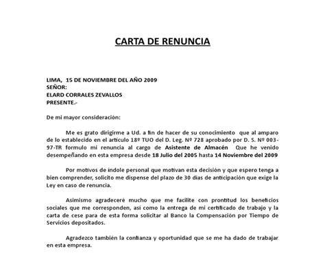 Carta De Renuncia Con 15 Dias De Anticipacion Nicaragua About Quotes I