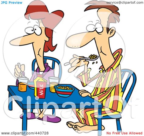 Royalty Free Rf Clip Art Illustration Of A Cartoon Couple Eating