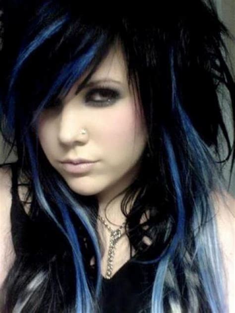 Black hair is the darkest and most common of all human hair colors globally, due to larger populations with this dominant trait. ScenestressZone: blue and black scene hair