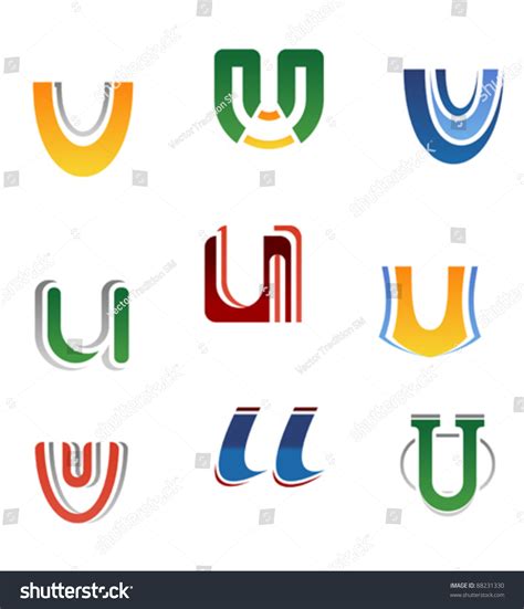 Set Of Alphabet Symbols And Elements Of Letter U Such A Logo Jpeg