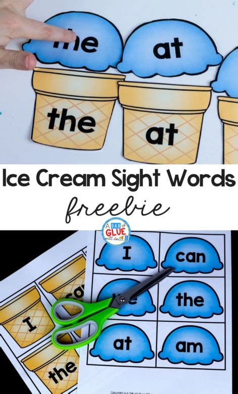 Ice Cream Sight Word Match Up
