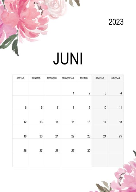 Kalender Juni 2023 Kalendersu