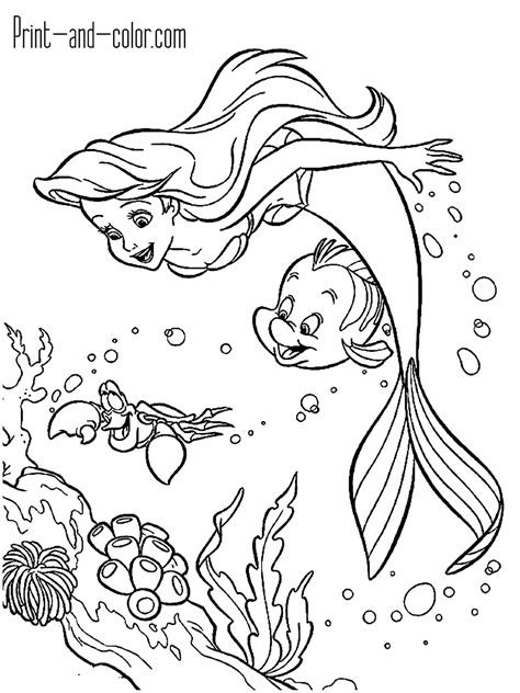 The Little Mermaid Coloring Pages Print And