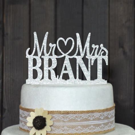 Custom Wedding Cake Topper Personalized With Your Last Name The