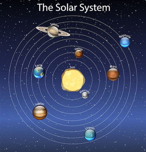 Diagram Showing The Solar System Vector Free Download