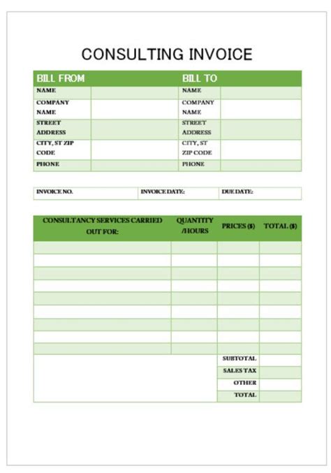The consulting invoice template is a document that allows a professional consultant to perform services for their clients and provide them with an itemized statement of services. 10 best Consultant Invoice Templates images on Pinterest