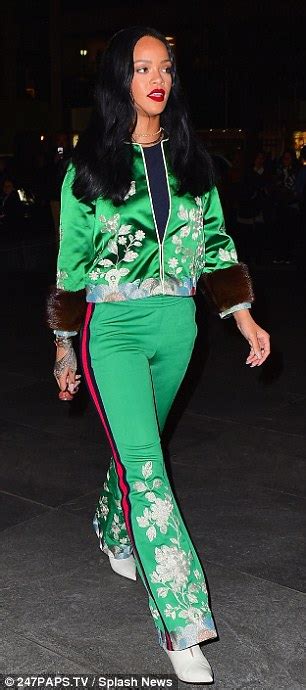 Rihanna Looks Gorgeous In Green Tracksuit While Out In New York Daily