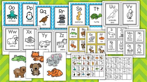 Alphabet Animals Posters, Flash Cards, Game Cards, Large Cut-outs ...