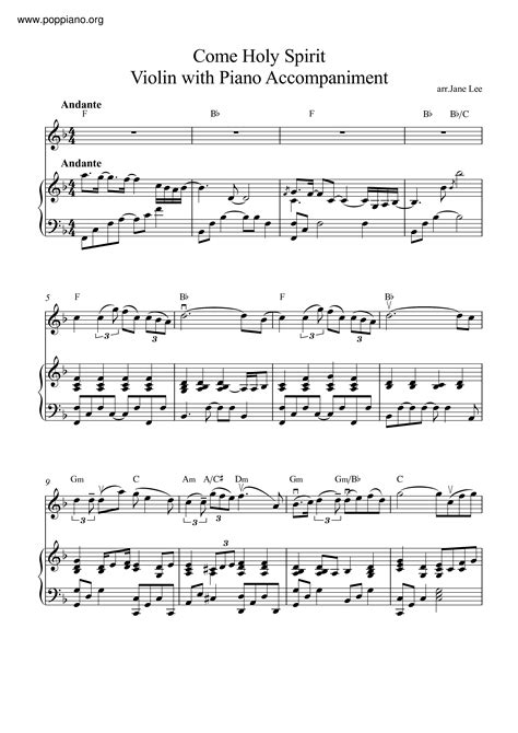 Hymn Come Holy Spirit Sheet Music Pdf Free Score Download