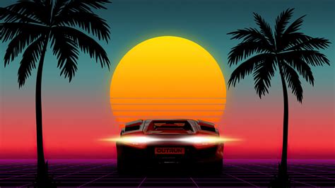 1920x1080 1980s Sunset Outrun 4k Laptop Full Hd 1080p Hd 4k Wallpapers