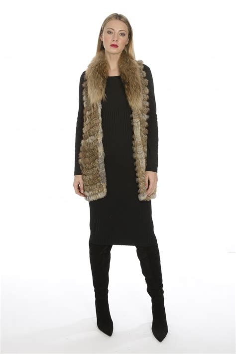 Fox And Coney Fur Knitted Gilet