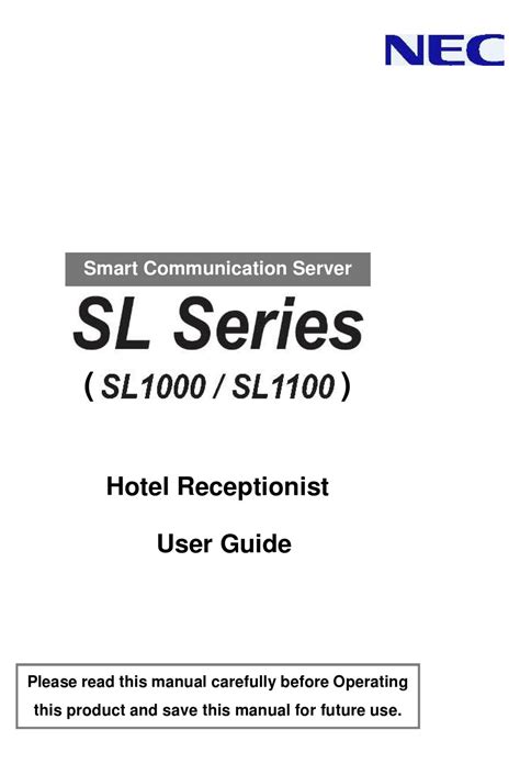 Nec Sl1100 User Manual
