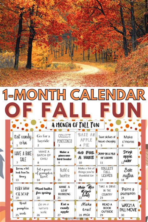 One Month Calendar Of Fall Activities For Kids Wondermom Wannabe