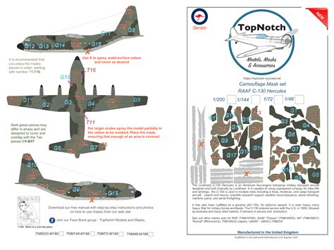1144 Raaf Lockheed C 130 Hercules Camouflage Pattern Paint Mask Top