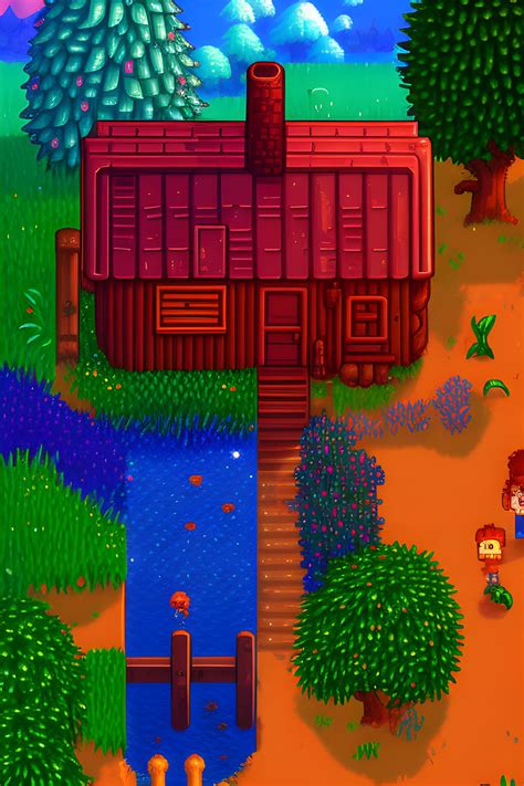 Paisagem estilo Stardew Valley | Wallpapers.ai