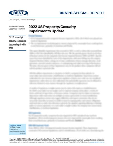 Special Report 2022 Us Propertycasualty Impairments Update